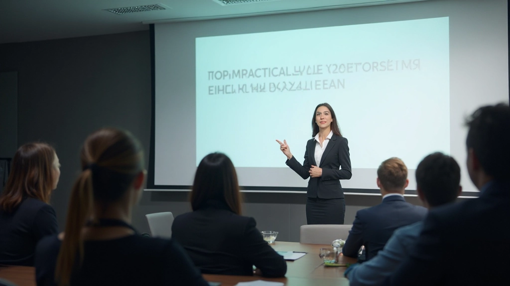 Профессиональная фотография деловой женщины на презентации перед аудиторией